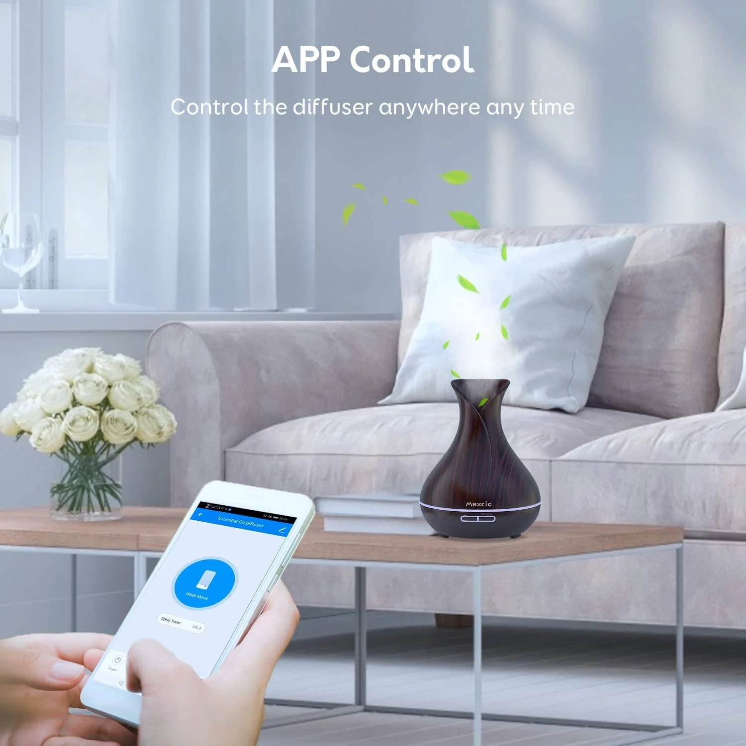 Humidificador + Difusor de Aromas Inteligente Castanho Escuro WiFi - Image 4