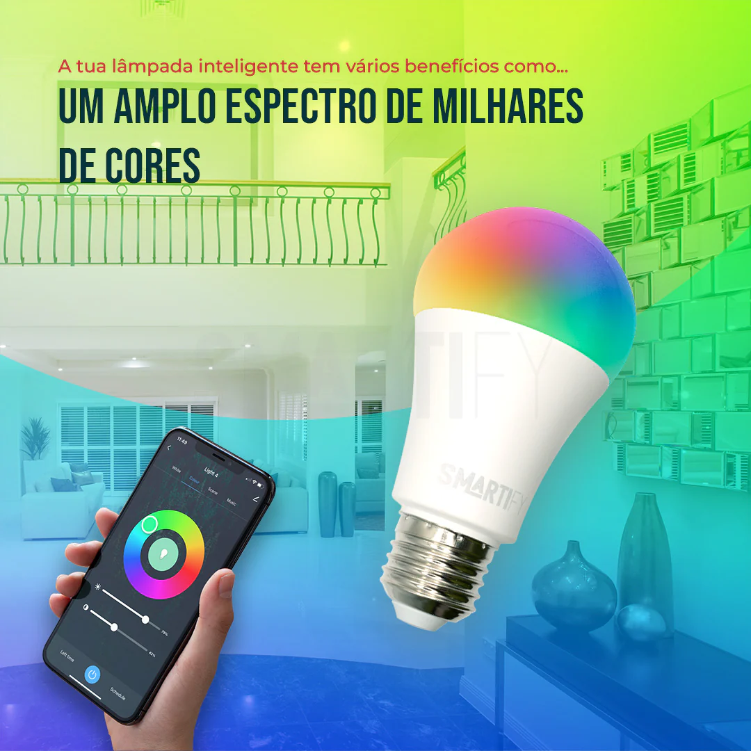 Lâmpada LED RGB - CCT (Cores + Branco) Inteligente E27 WiFi Smartify - Image 5