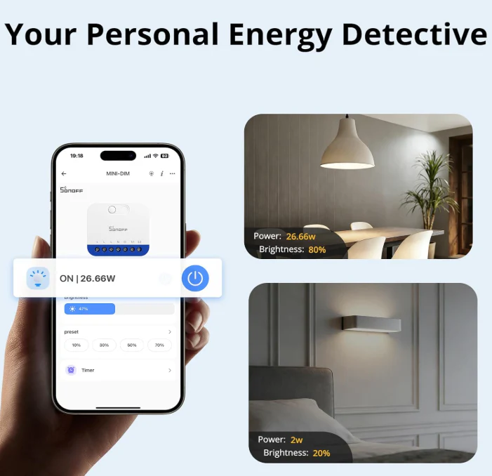Sonoff Interruptor Dimmer Inteligente Zigbee 3.0 - SONOFF MINI-ZBDIM - Image 7